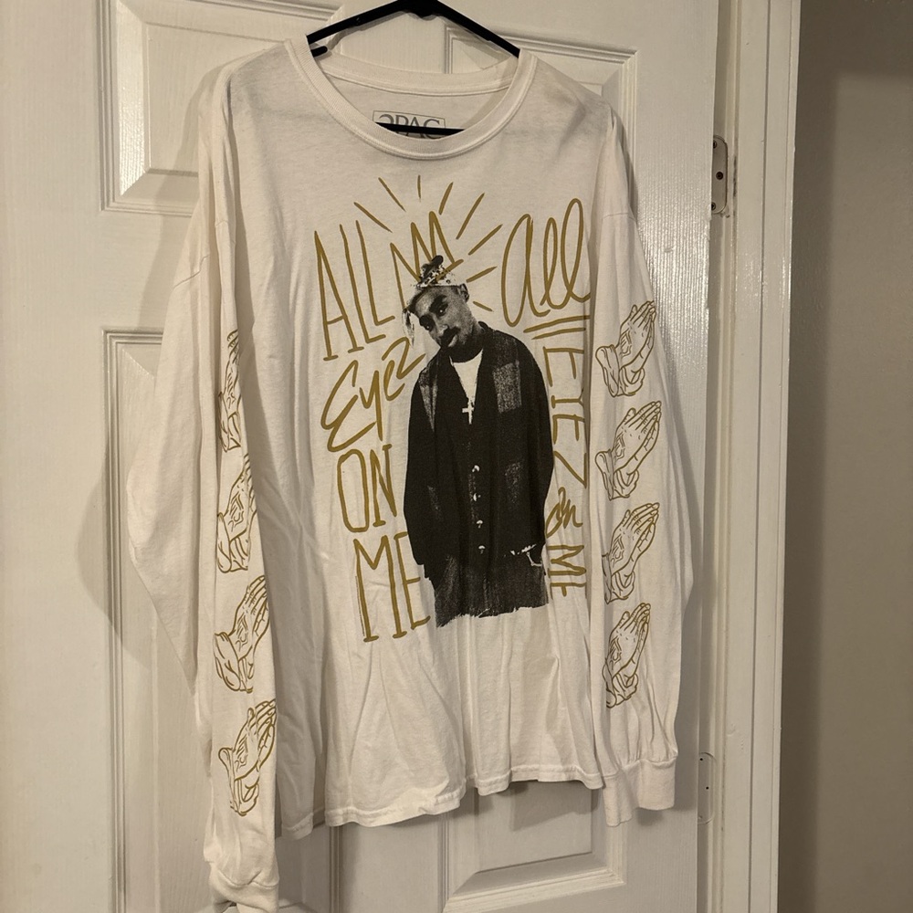 2PAC Tupac Official Genuine Long-sleeve TSHIRT All eyes on me Rap Legend XL